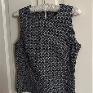 Chic Black and White Patterned Women's Blouse